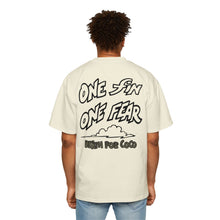 Load image into Gallery viewer, Vintage Surf Vibe Men's Oversized Tee One Fin One Fear