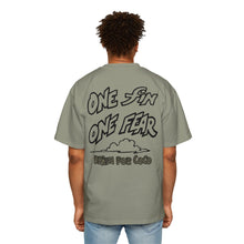 Load image into Gallery viewer, Vintage Surf Vibe Men's Oversized Tee One Fin One Fear