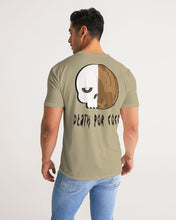 Load image into Gallery viewer, Anything Tee Tan half skull half nut