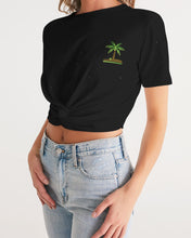 Load image into Gallery viewer, GS. Two Types Black Women's Twist-Front Cropped Tee