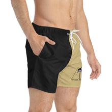 Load image into Gallery viewer, Half Sandy Black Classic Trunk - 60s style swim trunks