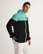 Load image into Gallery viewer, Windbreaker Half Turq Half black