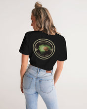 Load image into Gallery viewer, GS. Two Types Black Women's Twist-Front Cropped Tee