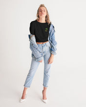 Load image into Gallery viewer, GS. Two Types Black Women's Twist-Front Cropped Tee