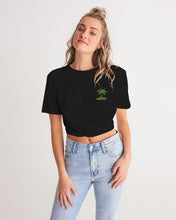 Load image into Gallery viewer, GS. Two Types Black Women's Twist-Front Cropped Tee