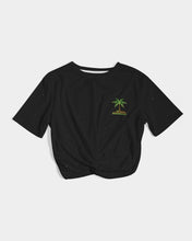 Load image into Gallery viewer, GS. Two Types Black Women's Twist-Front Cropped Tee