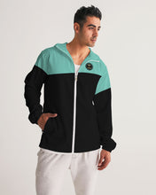 Load image into Gallery viewer, Windbreaker Half Turq Half black