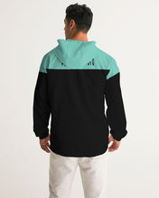 Load image into Gallery viewer, Windbreaker Half Turq Half black