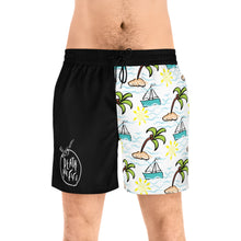 Load image into Gallery viewer, Half Sailboat Print Swim Trunks
