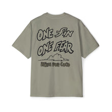 Load image into Gallery viewer, Vintage Surf Vibe Men&#39;s Oversized Tee One Fin One Fear

