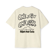 Load image into Gallery viewer, Vintage Surf Vibe Men&#39;s Oversized Tee One Fin One Fear
