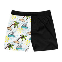 Load image into Gallery viewer, Half Sailboat Print Swim Trunks
