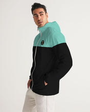 Load image into Gallery viewer, Windbreaker Half Turq Half black
